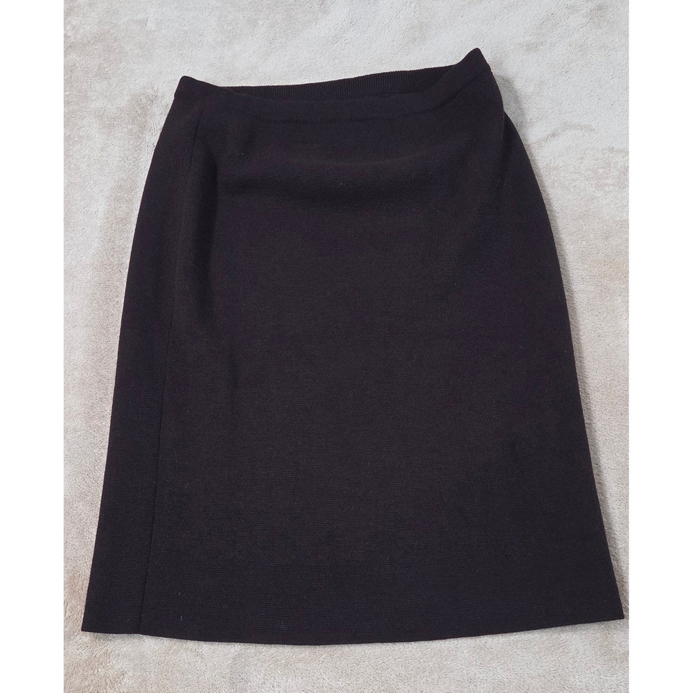 Eileen Fisher Italian Yarn Wool Pencil Skirt Womens XS Brown Stretch Knit Midi